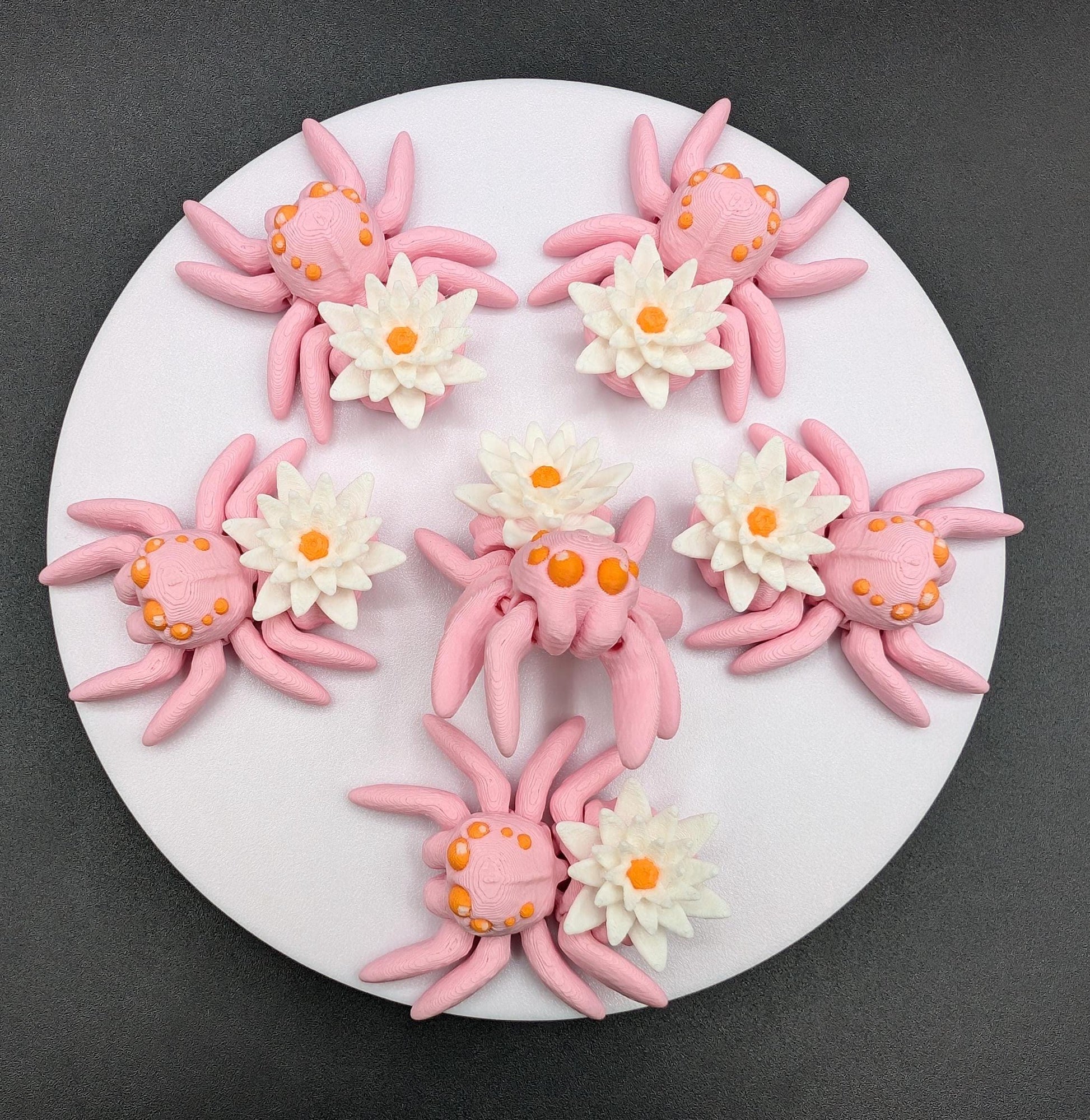 Introducing our Beautiful Articulating Water Lily Spider, a stunning blend of nature and art. Perfect for collectors and decor enthusiasts, this unique spider adds a touch of grace and whimsy to any space.