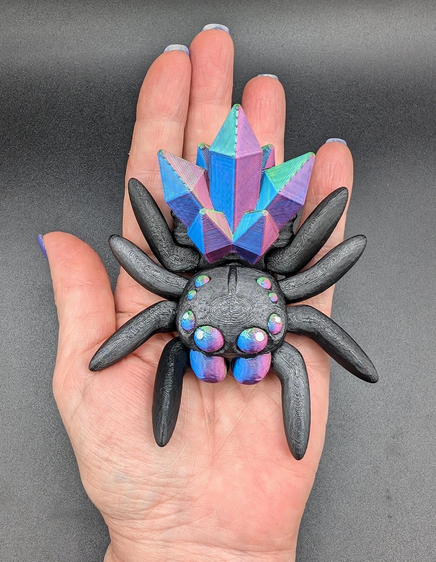 Tiny Magical Articulated Crystal Spider Fidget