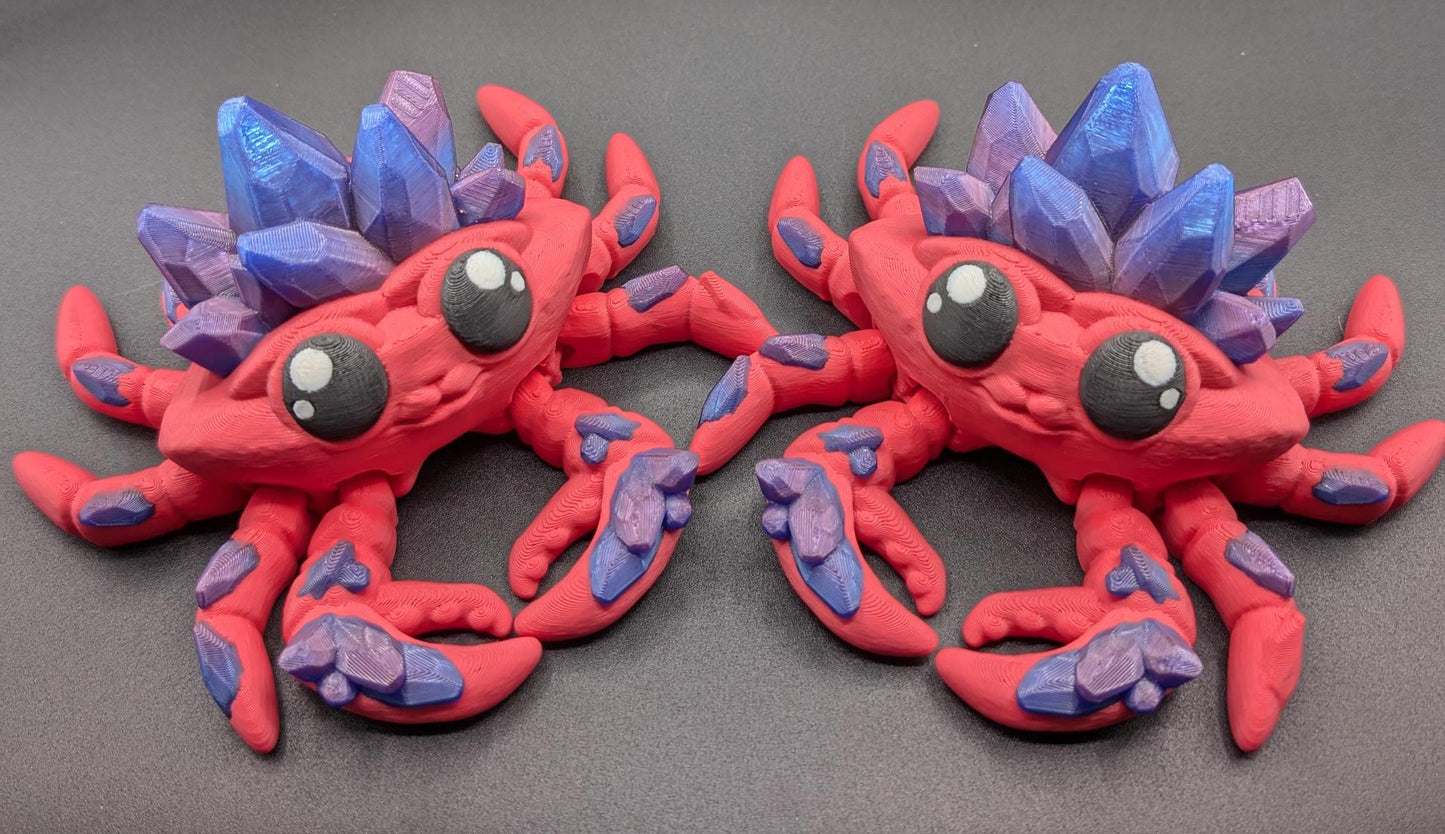 Introducing our Articulated Crystal Gemstone Crab Fidget Toy, a captivating blend of beauty and stress relief. Perfect for fidget enthusiasts and ocean lovers, this charming crab offers a unique way to unwind.