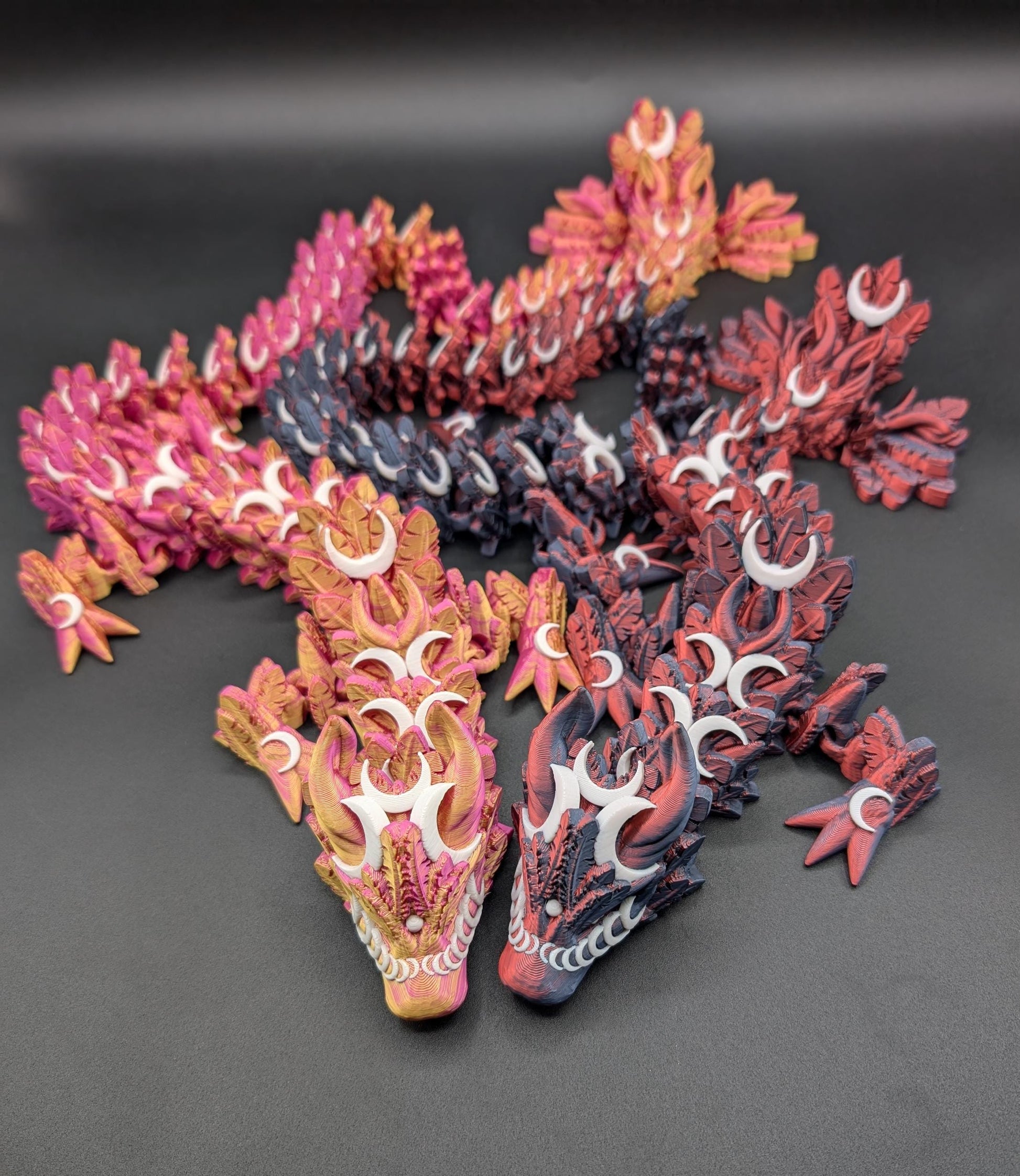 Introducing our Mystical Lunar Dragon, a captivating piece perfect for fantasy lovers and collectors alike. This ethereal dragon is designed to add a touch of magic and wonder to any space.