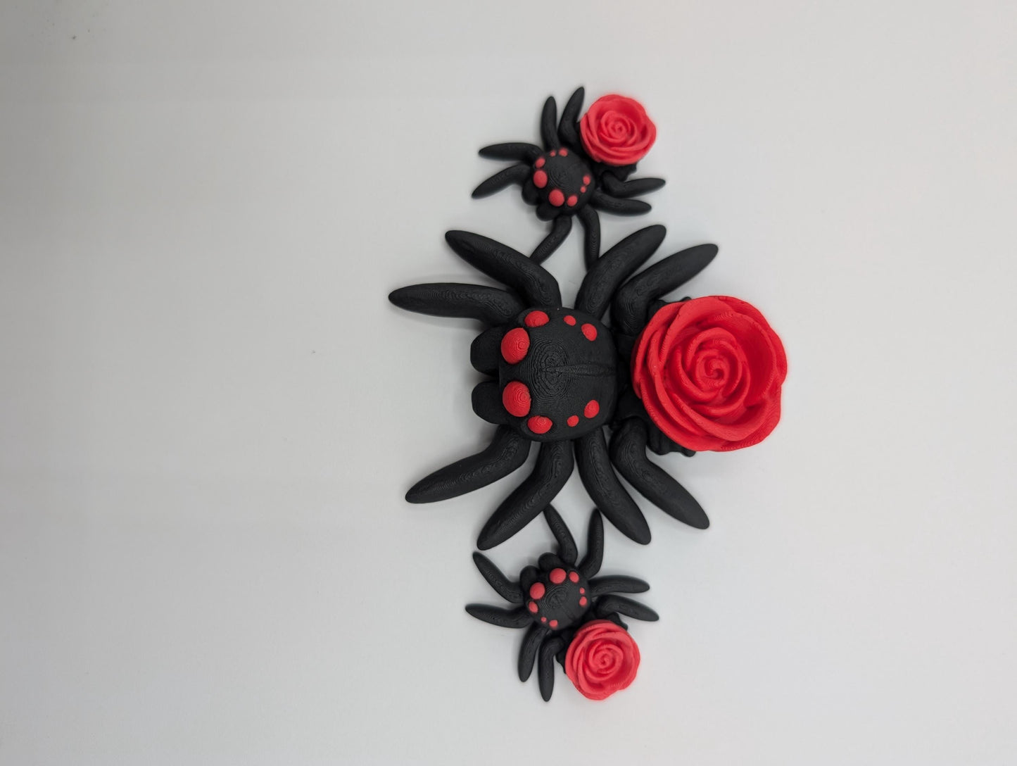 Rose TINY ARTICULATING SPIDER Fidget Toy Desk Stress Toy Valentine 3D Printed Articulated Tiny Toy Unique Romantic Gift Stress Relief