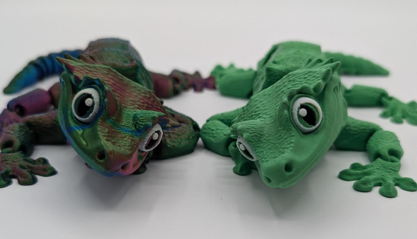 Gecko Articulated Crested Gecko Fidget Adorable Stress Relief Toy Desk Stress Toy Lizard Decoration.
