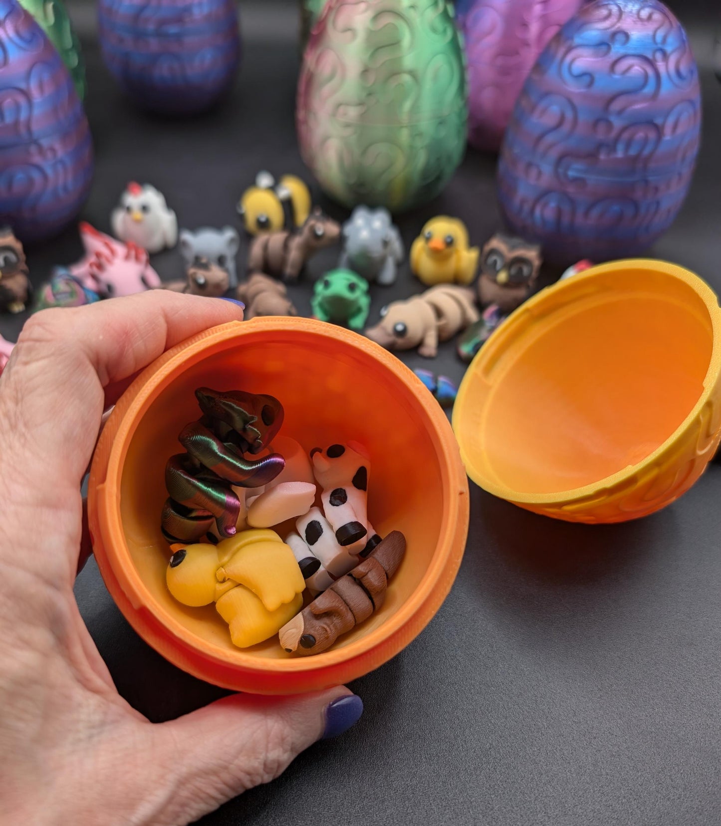 Mystery Egg with Mini 3D printed Articulating Animals