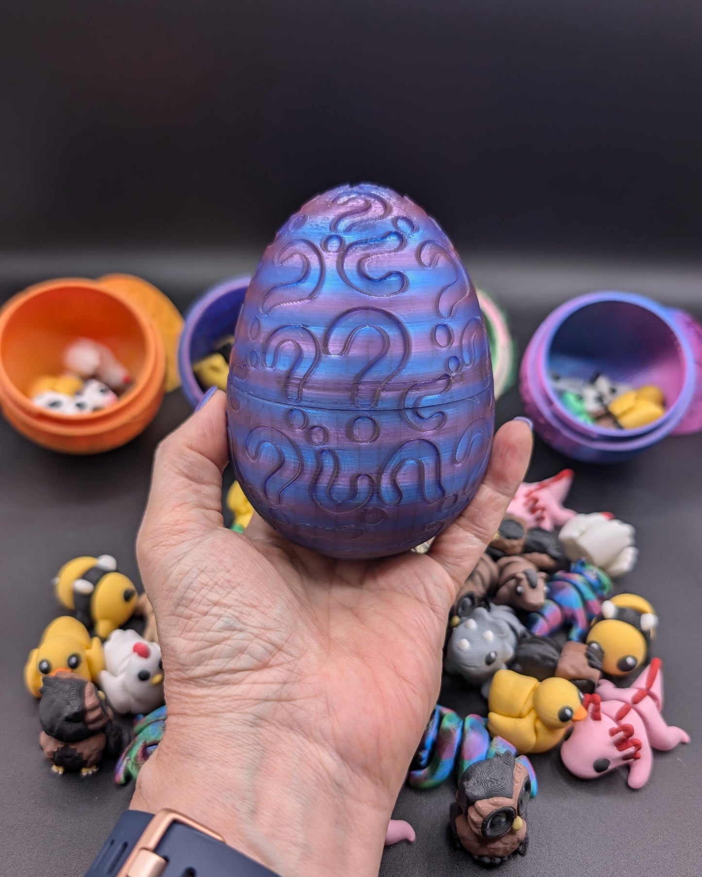 Mystery Egg with Mini 3D printed Articulating Animals