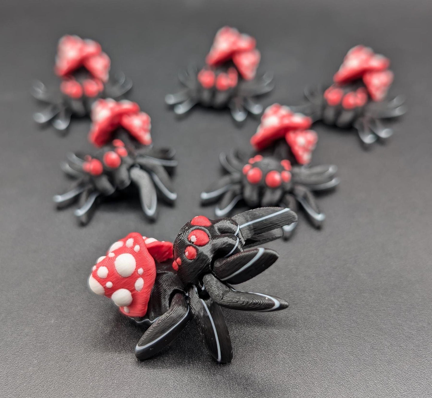 Introducing our Cute Articulated Mushroom Spider, a delightful fusion of nature and imagination. Perfect for anyone who loves unique decor, this charming spider is sure to bring a smile to your face.