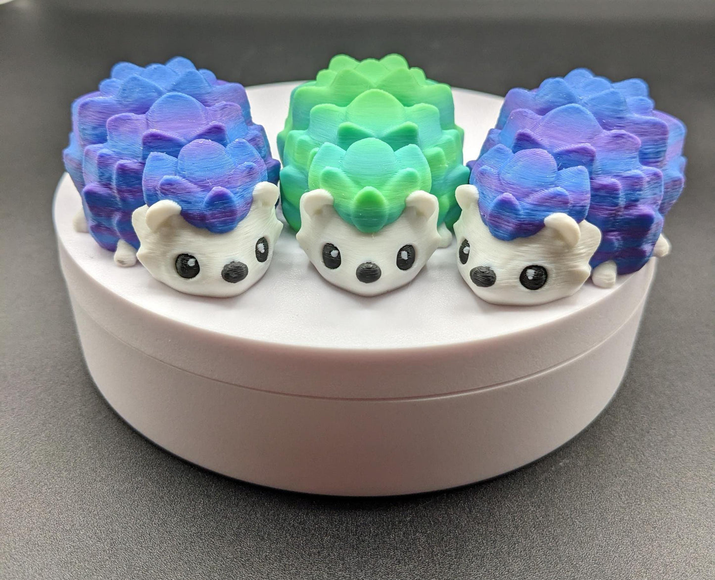 With its detailed and adorable look, our hedgehog is as cute as it is fun to play with making it a perfect stress-relief toy or desk companion. Frequent kisses required for a happy hedgehog.