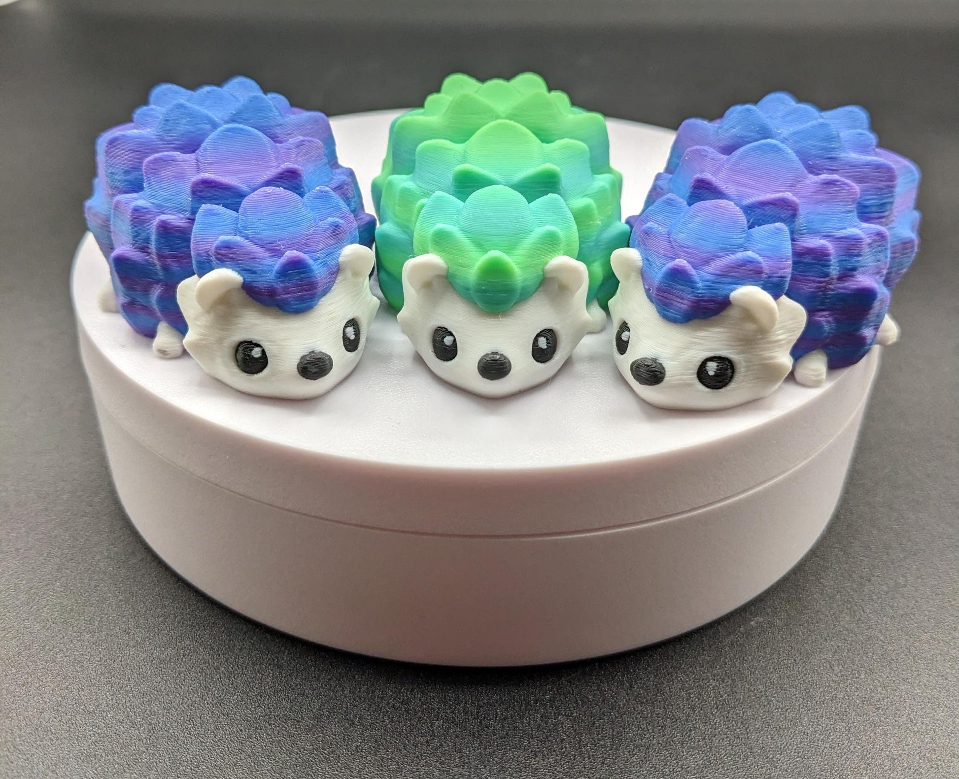 With its detailed and adorable look, our hedgehog is as cute as it is fun to play with making it a perfect stress-relief toy or desk companion. Frequent kisses required for a happy hedgehog.