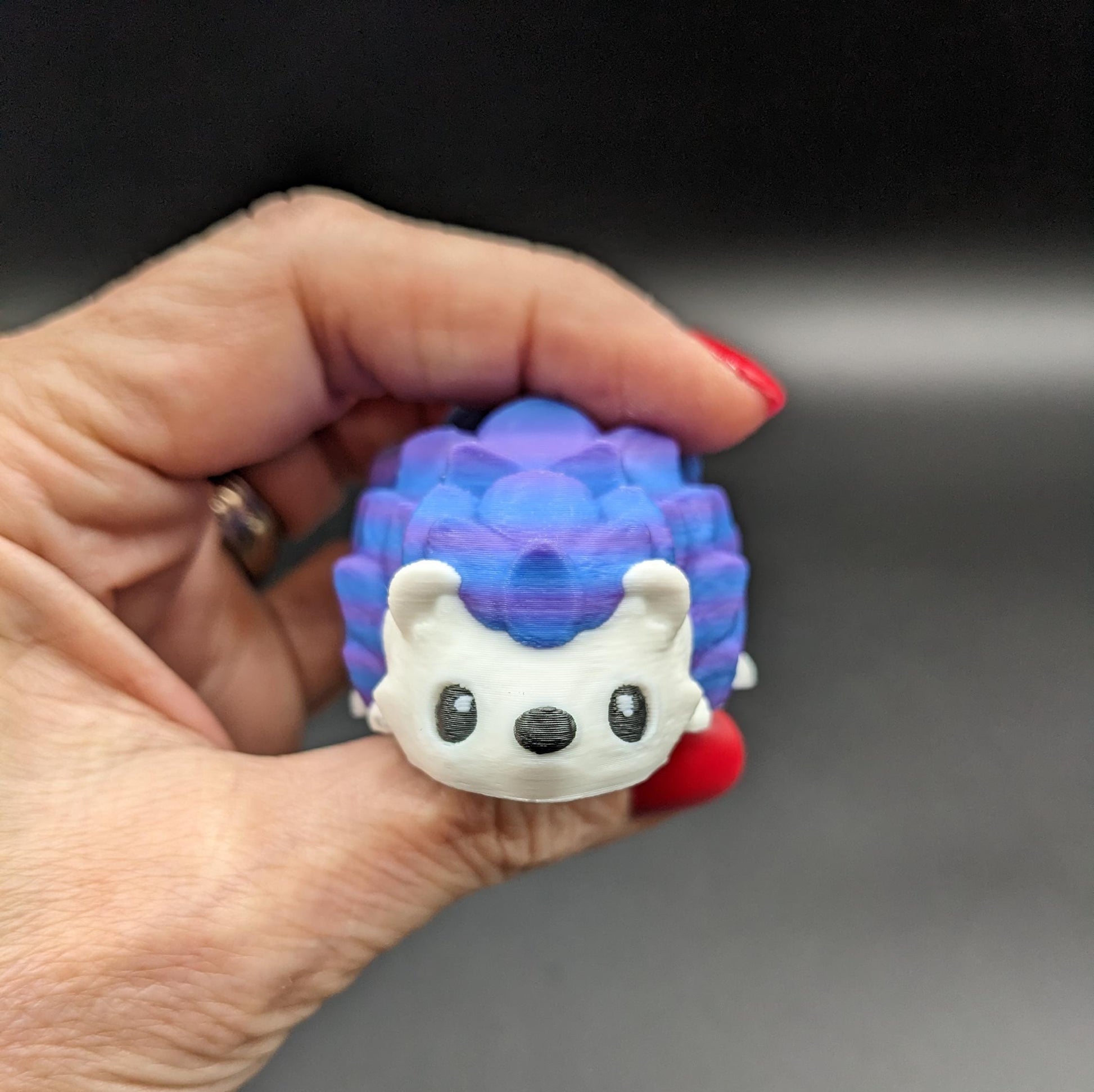 With its detailed and adorable look, our hedgehog is as cute as it is fun to play with making it a perfect stress-relief toy or desk companion. Frequent kisses required for a happy hedgehog.