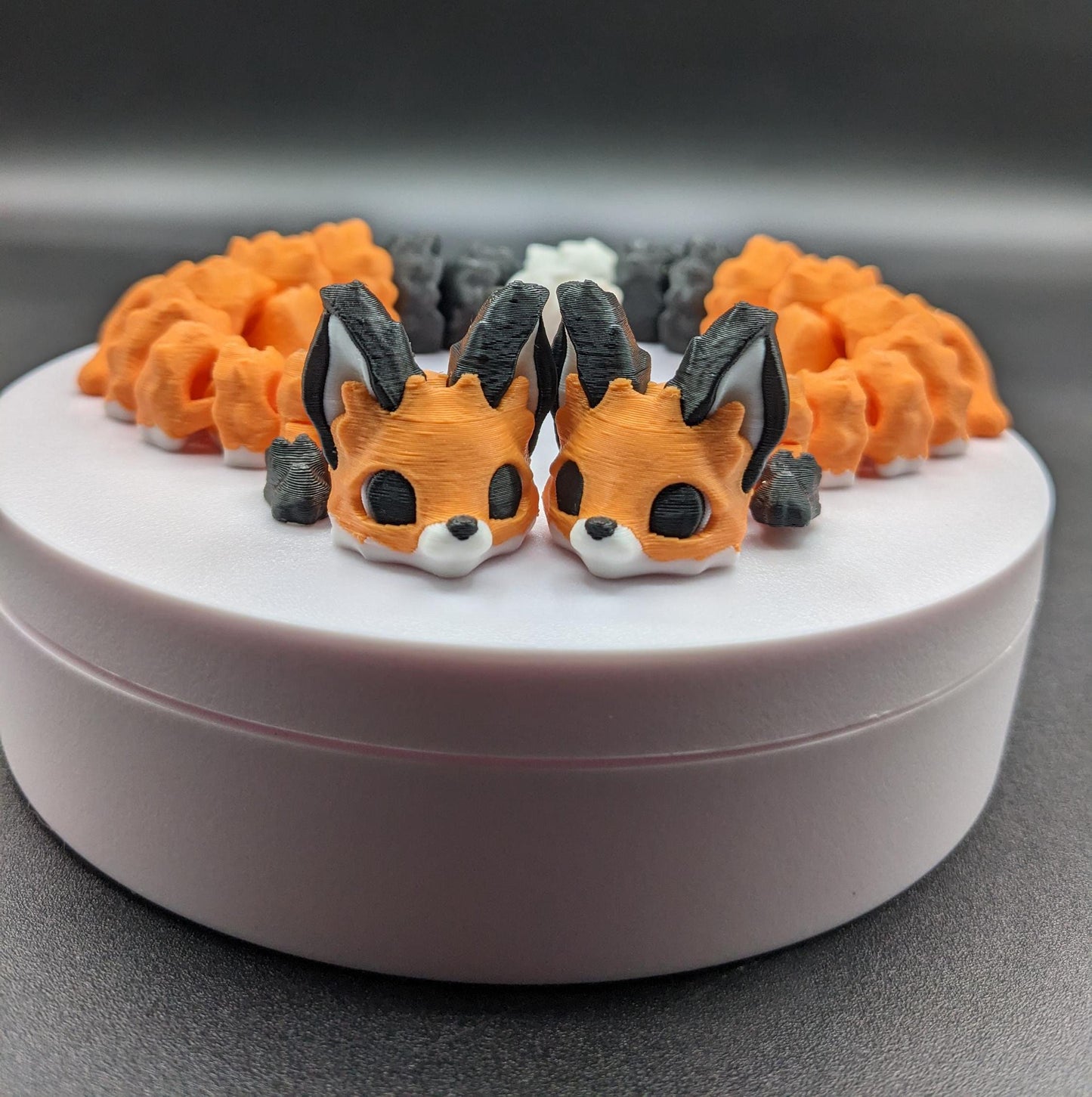 Our Articulated Yuna Fox is a playful & functional fidget toy perfect for reducing stress, fueling creativity, & adding charm to your day. Yuna Fox is the perfect desk or computer buddy ready to add sweetness to your day.