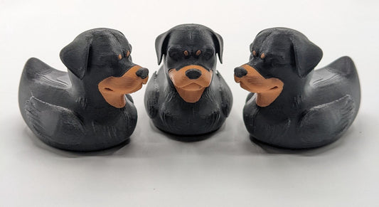Introducing the Wonderful Rottweiler Dog Duck, a playful and unique 3D-printed creation that combines the strength and loyalty of a Rottweiler with the whimsical charm of a rubber duck! Perfect for Rottweiler enthusiasts, Jeep duck collectors, all duck collectors, or anyone who loves quirky and creative designs, this hybrid piece is sure to bring joy to your home or make the perfect gift for someone special.