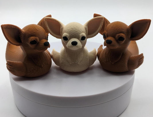 Meet the Cute Chihuahua Duck, a delightful and quirky 3D-printed hybrid figurine that combines the sassy charm of a Chihuahua with the playful personality of a duck! This adorable design is perfect for dog lovers, Chihuahua fans, Jeep duck collectors, or anyone who loves unique and creative decor. Whether perched on your desk, Jeep dash, displayed on a shelf, or given as a memorable gift, this Chihuahua Duck is guaranteed to bring joy and start conversations.