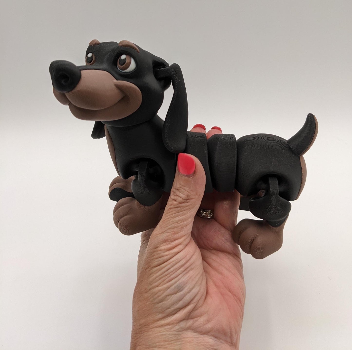Adorable Articulated Dachshund Dog Toy