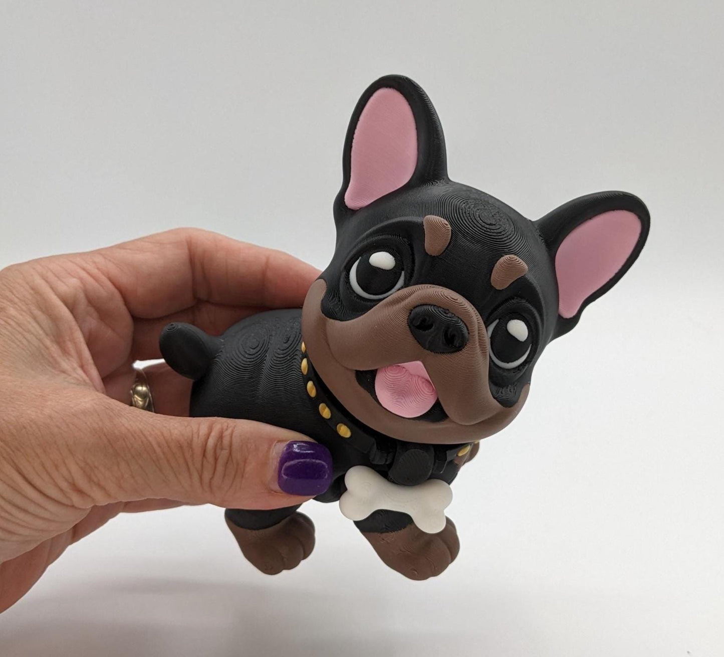 Friendly Articulated French Bulldog Toy Figurine