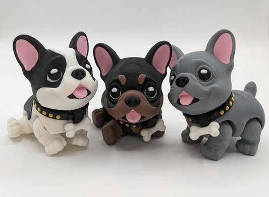 Friendly Articulated French Bulldog Toy Figurine