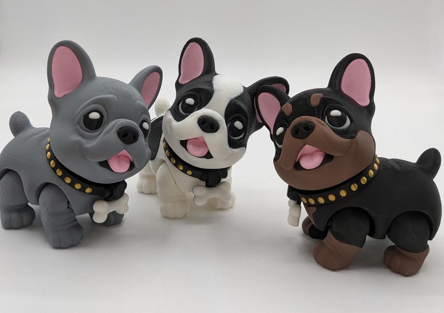 Friendly Articulated French Bulldog Toy Figurine