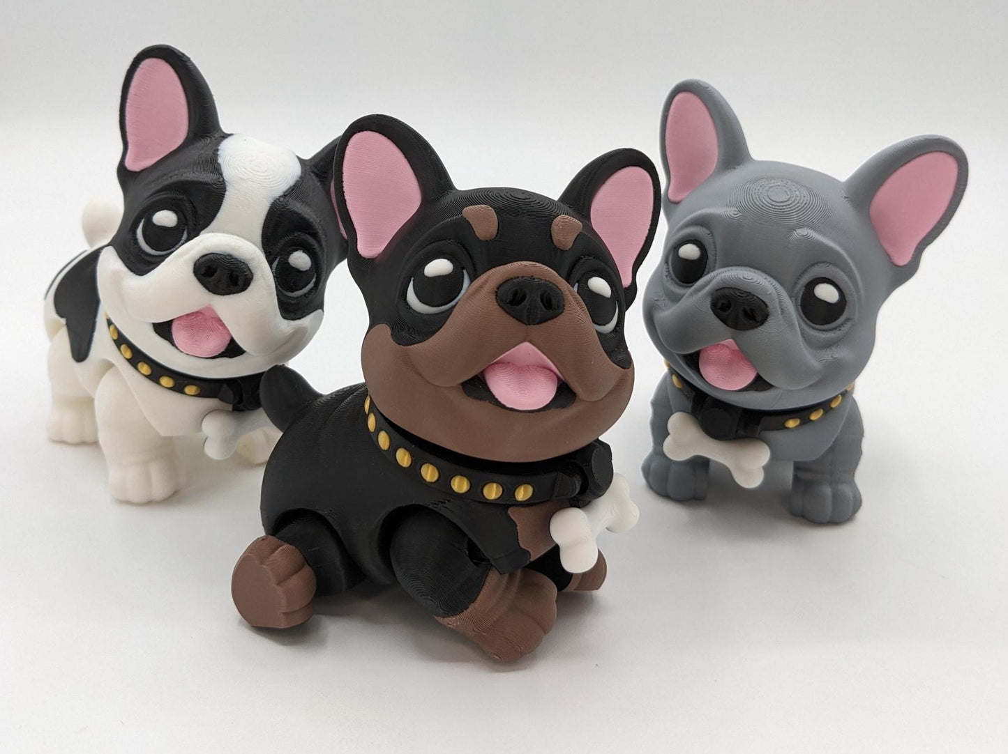 Friendly Articulated French Bulldog Toy Figurine