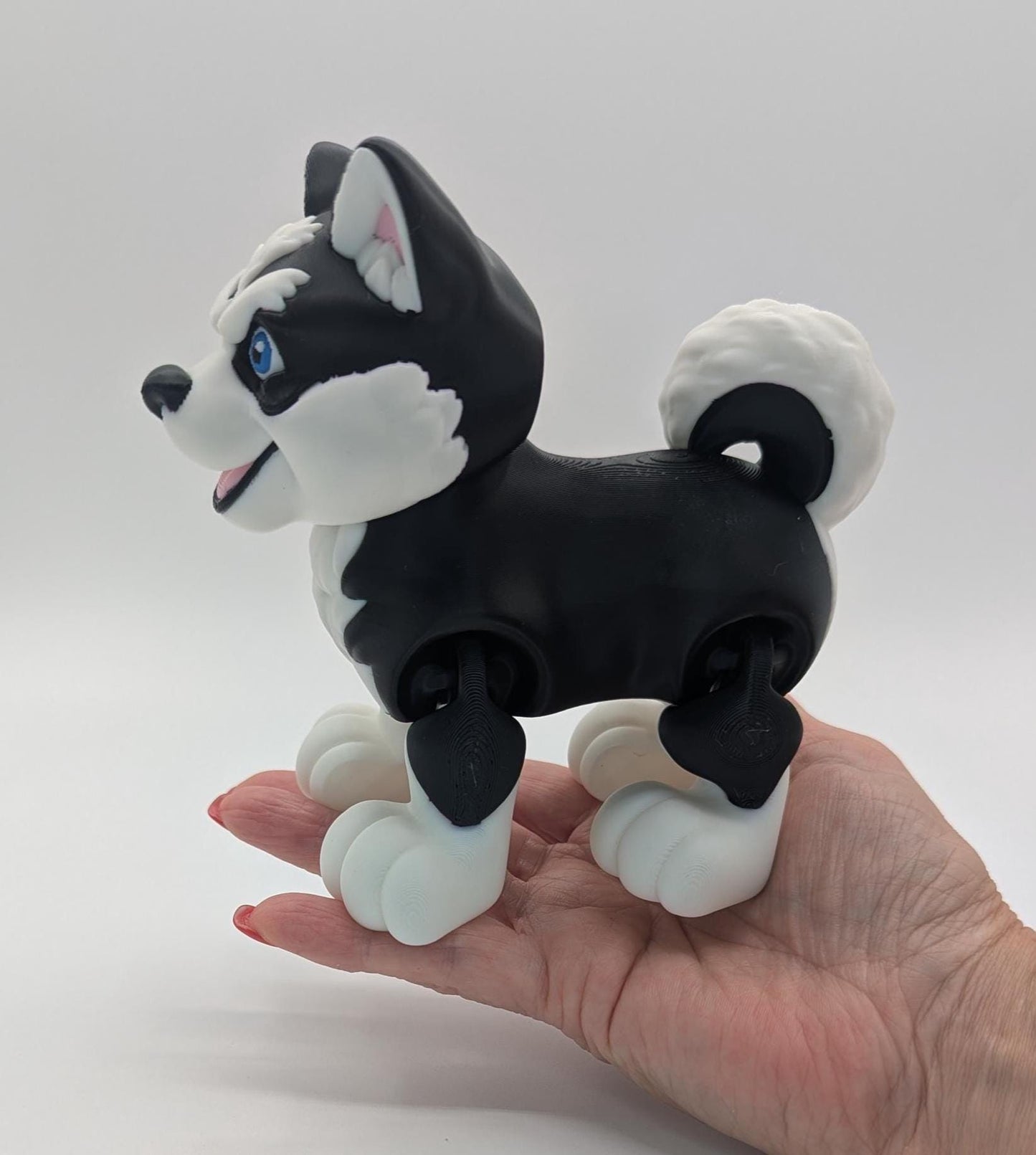 Articulated Baby Husky Dog Toy Figurine
