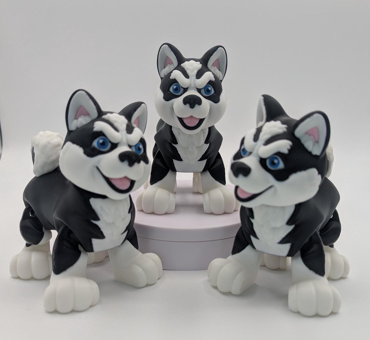 Articulated Baby Husky Dog Toy Figurine