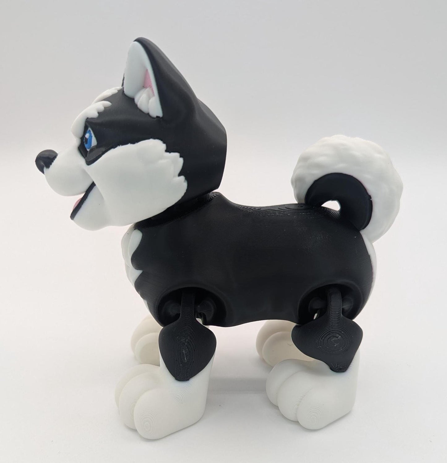 Articulated Baby Husky Dog Toy Figurine
