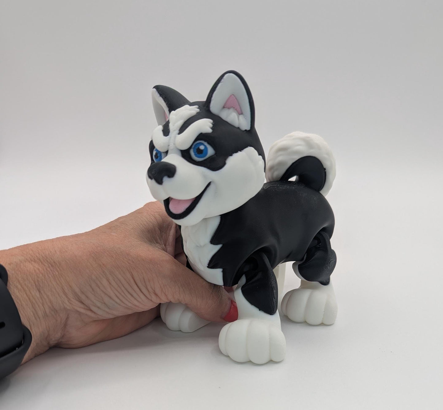 Articulated Baby Husky Dog Toy Figurine