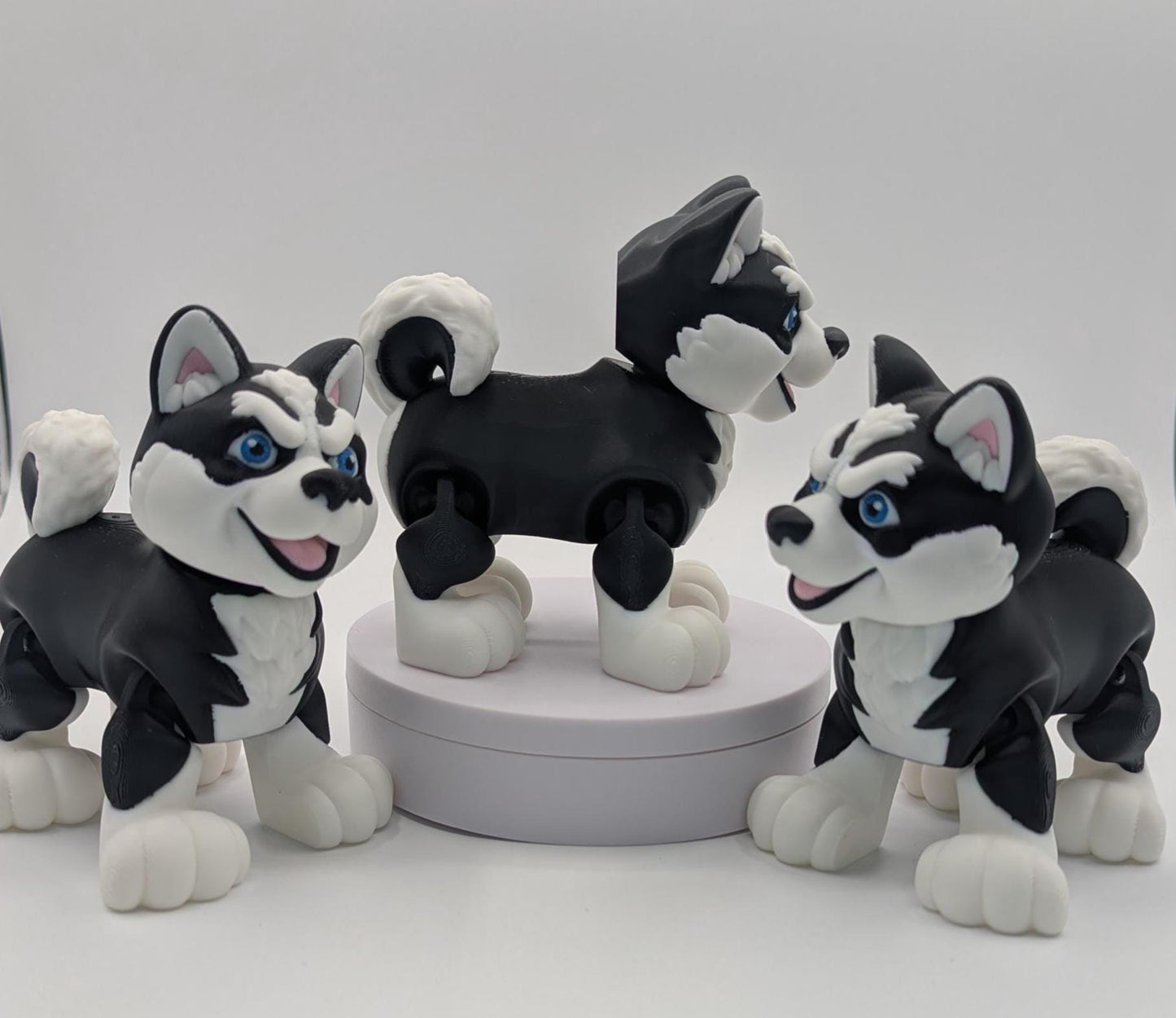 Articulated Baby Husky Dog Toy Figurine