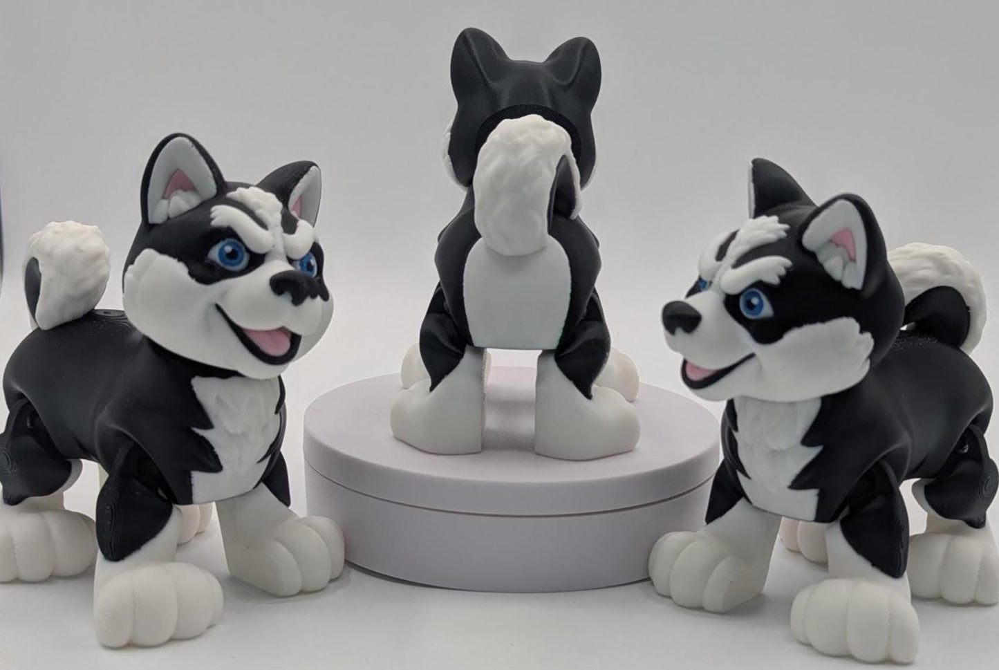 Articulated Baby Husky Dog Toy Figurine