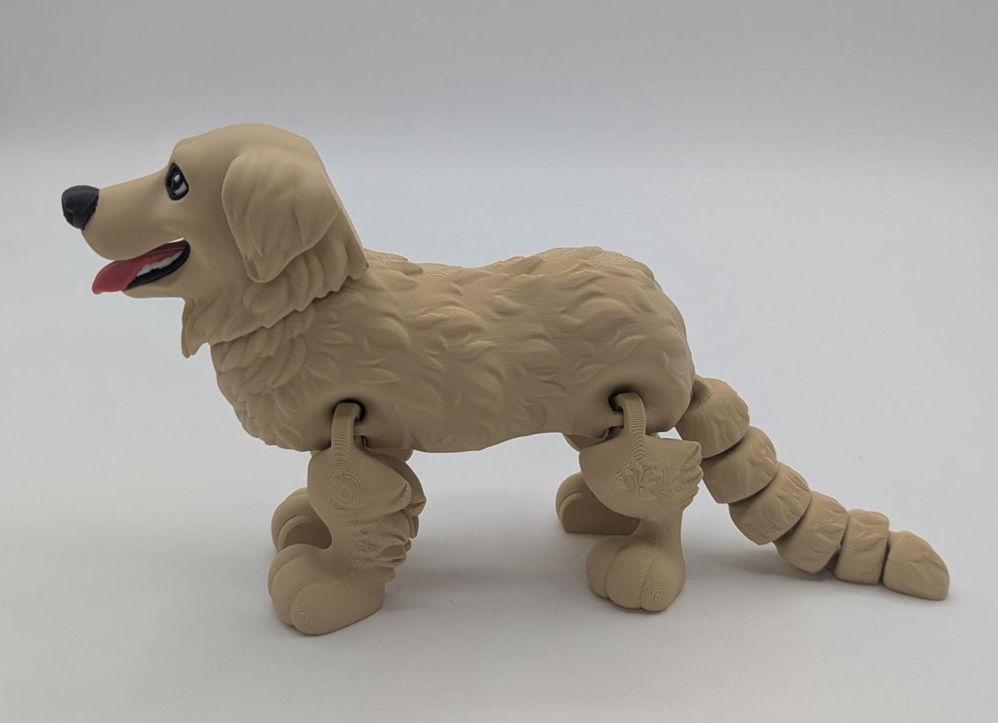 Articulated Golden Retriever Dog Toy Figurine