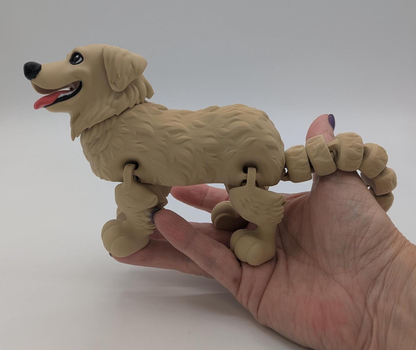 Articulated Golden Retriever Dog Toy Figurine