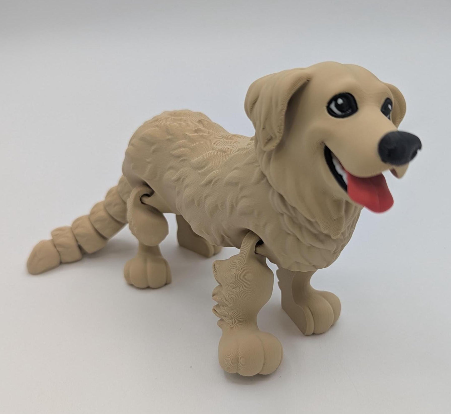 Articulated Golden Retriever Dog Toy Figurine