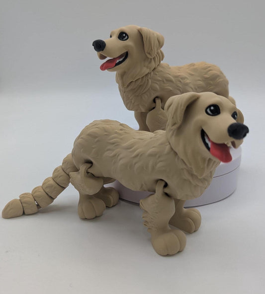 Articulated Golden Retriever Dog Toy Figurine