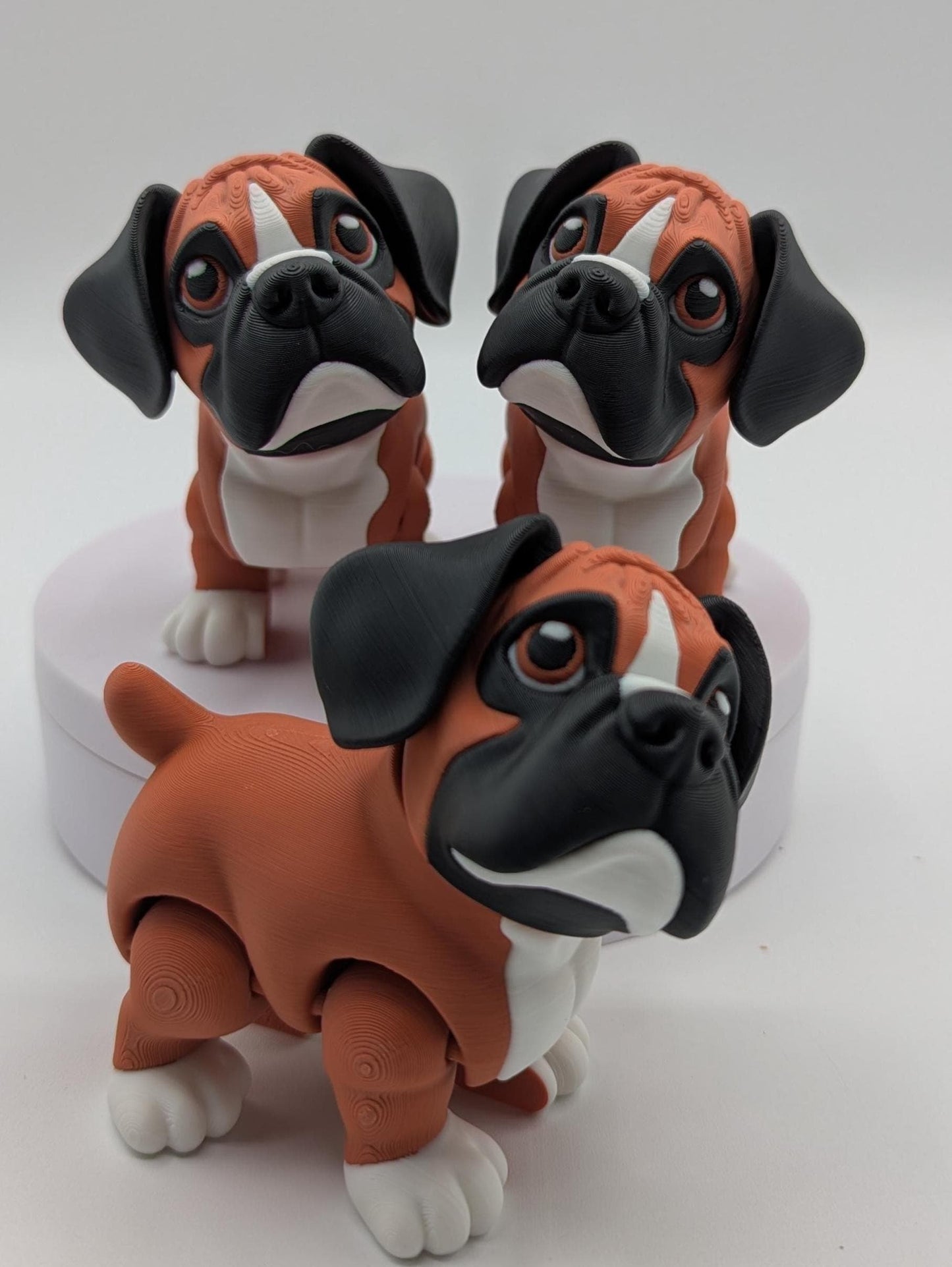 Loveable Articulated Boxer Puppy Figurine Toy
