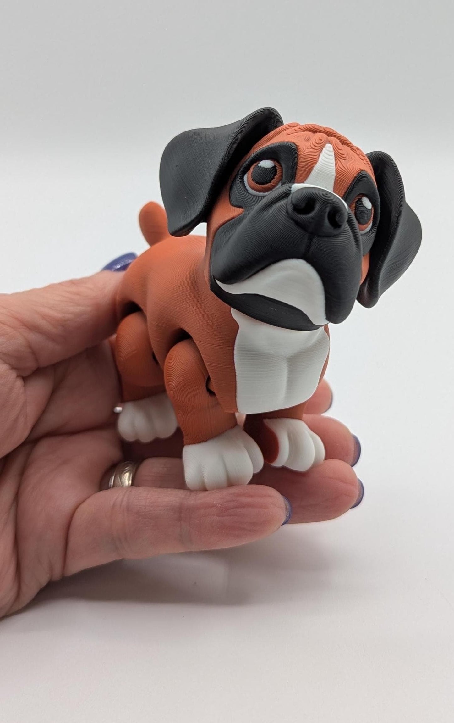 Loveable Articulated Boxer Puppy Figurine Toy
